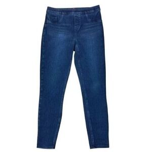 Spanx‎ Womens Jean-ish Ankle Leggings M  Blue Stretch Shaping Slimming Jegging